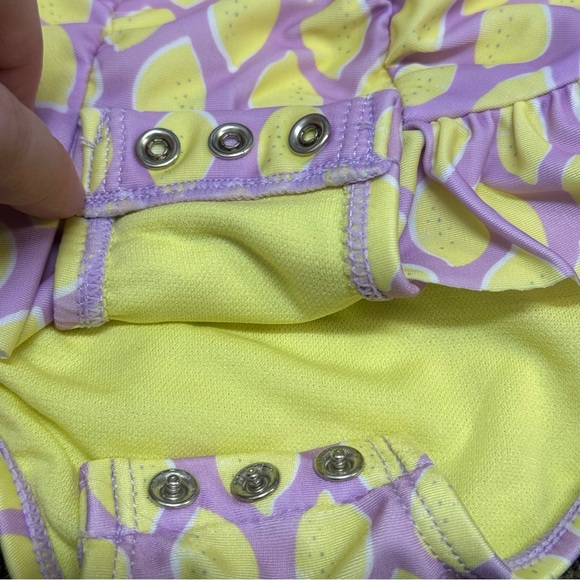 0-3M + 3-6M - Cat & Jack Baby One Piece Swim Suit with Snaps Lemon UPF 50+ NEW - Picture 3 of 5